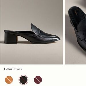 Maeve Black Leather Mules 8-8.5 size 39